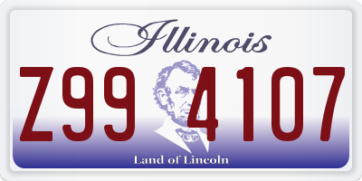 IL license plate Z994107