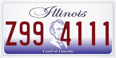 IL license plate Z994111