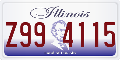 IL license plate Z994115