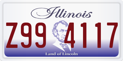 IL license plate Z994117