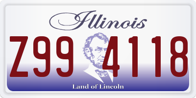 IL license plate Z994118