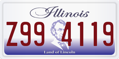 IL license plate Z994119