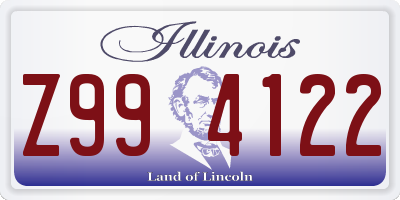 IL license plate Z994122