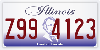 IL license plate Z994123