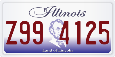 IL license plate Z994125