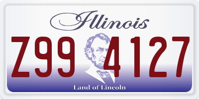 IL license plate Z994127