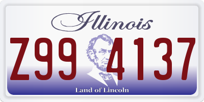 IL license plate Z994137