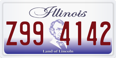 IL license plate Z994142