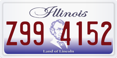 IL license plate Z994152