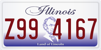 IL license plate Z994167
