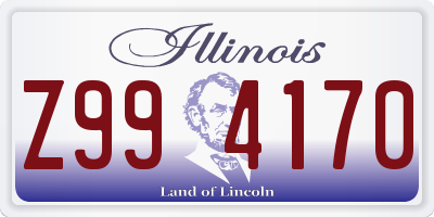 IL license plate Z994170