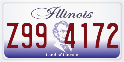 IL license plate Z994172
