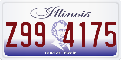 IL license plate Z994175