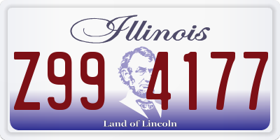 IL license plate Z994177