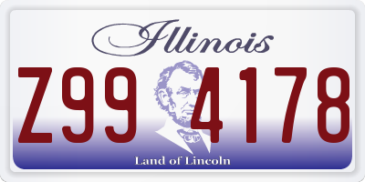 IL license plate Z994178