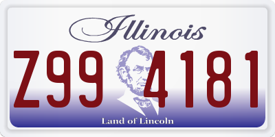 IL license plate Z994181