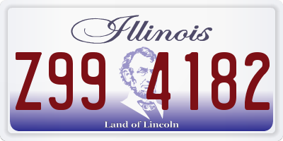 IL license plate Z994182