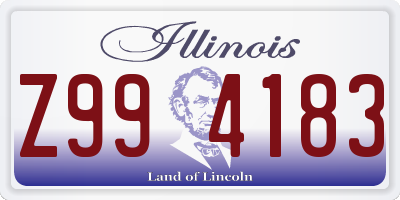 IL license plate Z994183
