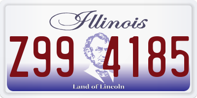 IL license plate Z994185