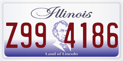 IL license plate Z994186