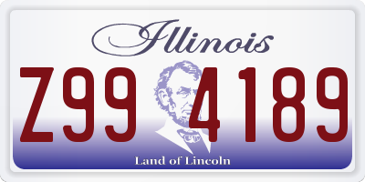 IL license plate Z994189