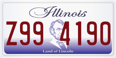 IL license plate Z994190