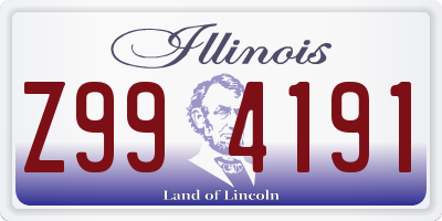 IL license plate Z994191
