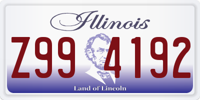 IL license plate Z994192