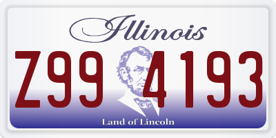 IL license plate Z994193