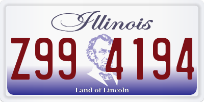 IL license plate Z994194