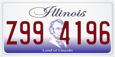 IL license plate Z994196
