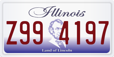 IL license plate Z994197