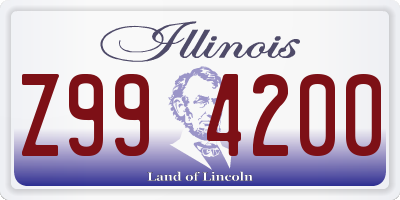 IL license plate Z994200
