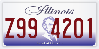 IL license plate Z994201