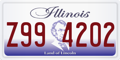 IL license plate Z994202