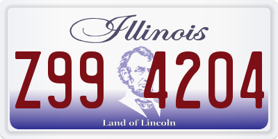 IL license plate Z994204