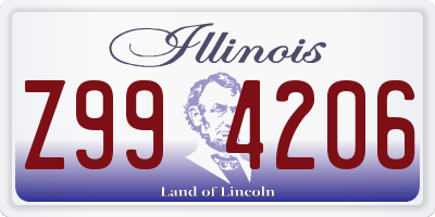 IL license plate Z994206