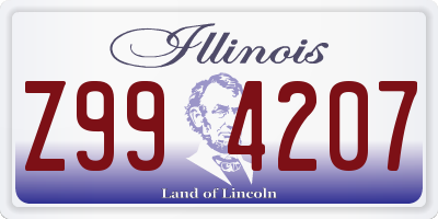 IL license plate Z994207
