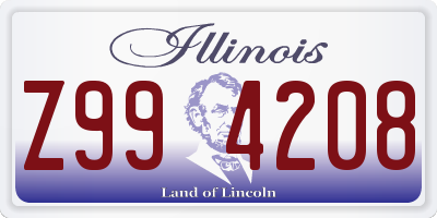 IL license plate Z994208