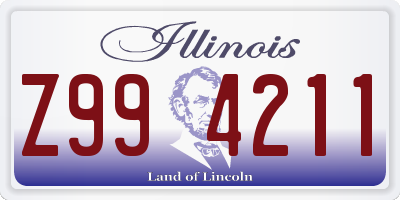 IL license plate Z994211