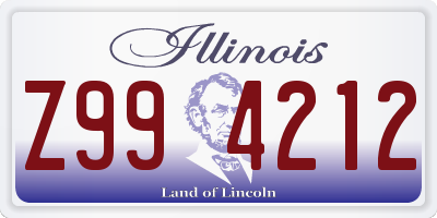 IL license plate Z994212