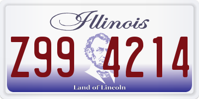 IL license plate Z994214