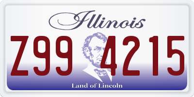 IL license plate Z994215