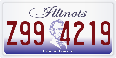IL license plate Z994219
