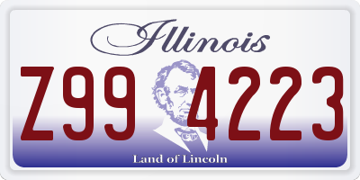 IL license plate Z994223