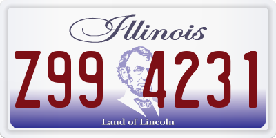 IL license plate Z994231