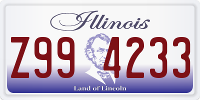 IL license plate Z994233