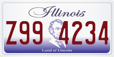 IL license plate Z994234