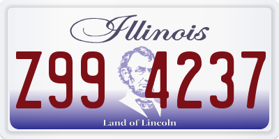 IL license plate Z994237