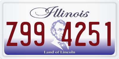 IL license plate Z994251
